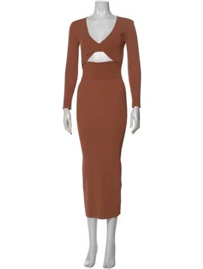 Pre-owned A.l.c V-neck Long Dress In Neutral