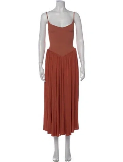 Pre-owned A.l.c V-neck Long Dress In Neutral