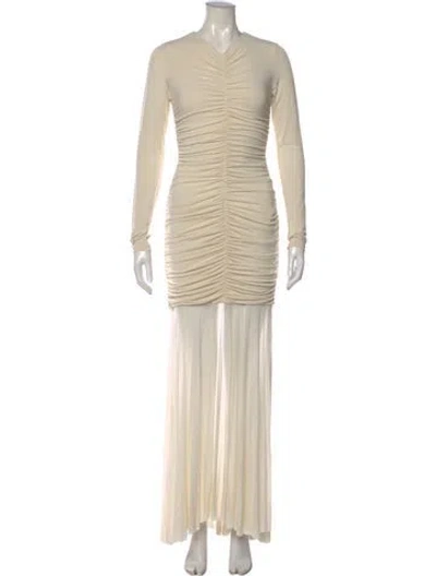 Pre-owned A.l.c V-neck Long Dress In Neutral