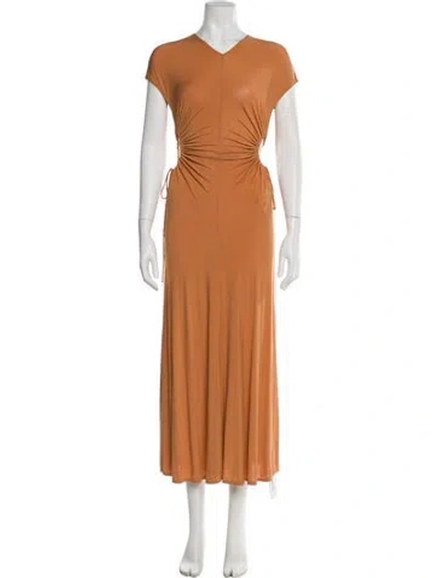 Pre-owned A.l.c V-neck Long Dress In Orange