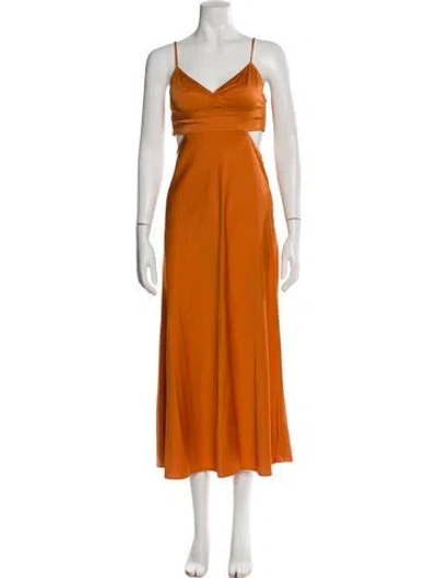 Pre-owned A.l.c V-neck Long Dress In Orange