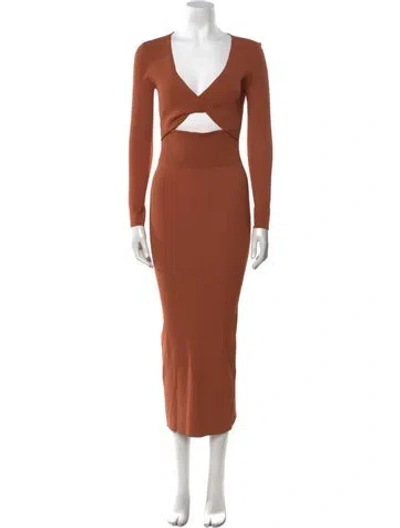 Pre-owned A.l.c V-neck Long Dress In Orange