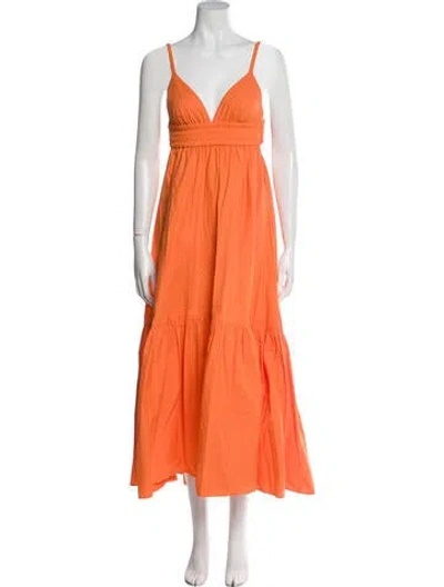 Pre-owned A.l.c V-neck Long Dress In Orange
