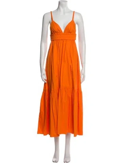 Pre-owned A.l.c V-neck Long Dress In Orange