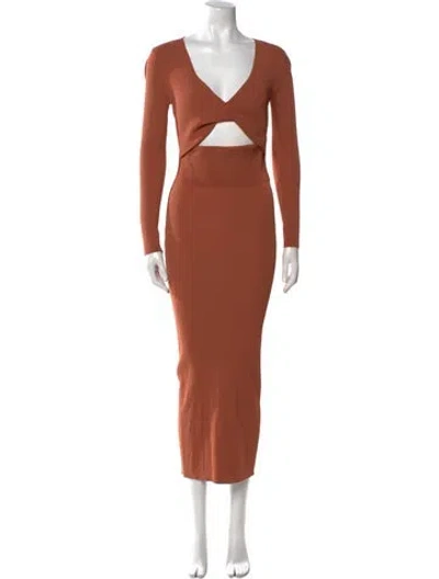 Pre-owned A.l.c V-neck Long Dress In Orange