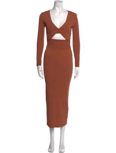 Pre-owned A.l.c V-neck Long Dress In Orange