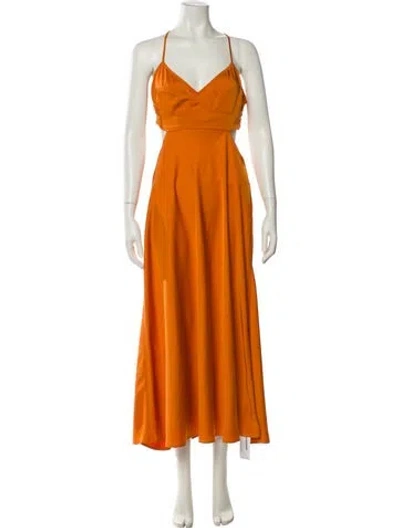 Pre-owned A.l.c V-neck Long Dress In Orange