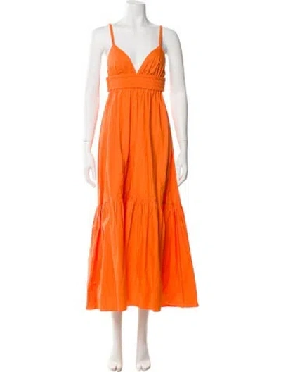 Pre-owned A.l.c V-neck Long Dress In Orange