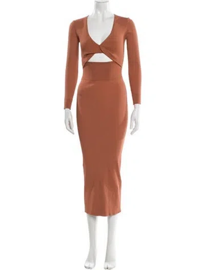 Pre-owned A.l.c V-neck Long Dress In Orange