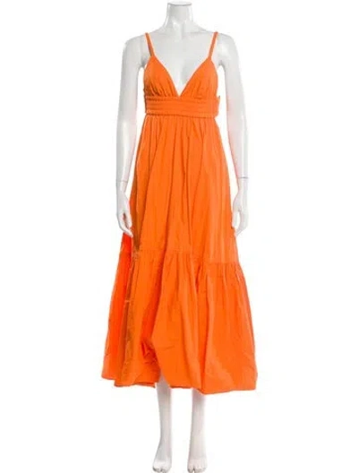 Pre-owned A.l.c V-neck Long Dress In Orange
