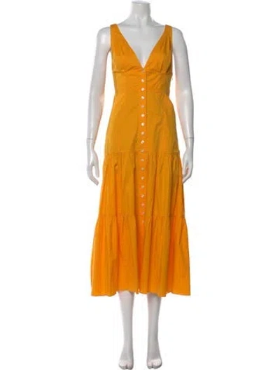 Pre-owned A.l.c V-neck Long Dress In Orange
