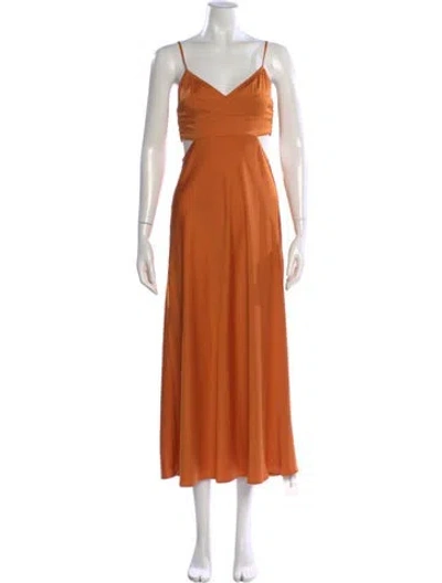 Pre-owned A.l.c V-neck Long Dress In Orange