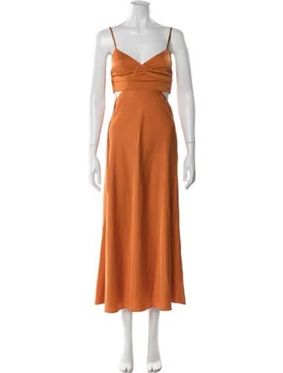 Pre-owned A.l.c V-neck Long Dress In Orange