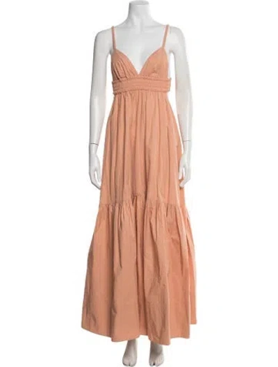 Pre-owned A.l.c V-neck Long Dress In Orange