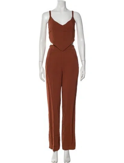 Pre-owned A.l.c V-neck Long Dress In Orange
