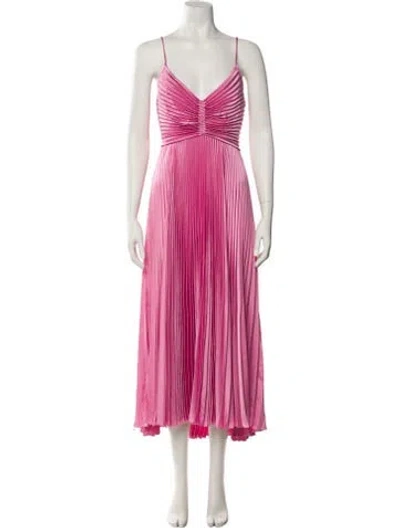 Pre-owned A.l.c V-neck Long Dress In Pink