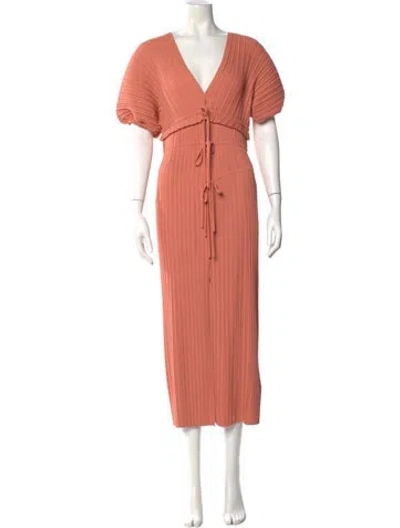 Pre-owned A.l.c V-neck Long Dress In Pink