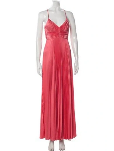 Pre-owned A.l.c V-neck Long Dress In Pink