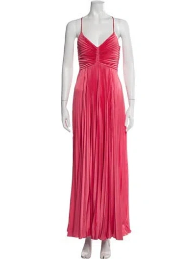 Pre-owned A.l.c V-neck Long Dress In Pink