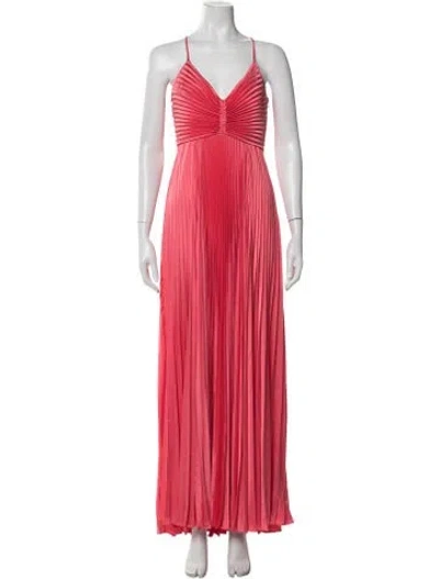 Pre-owned A.l.c V-neck Long Dress In Pink