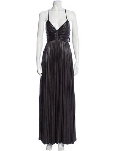 Pre-owned A.l.c V-neck Long Dress In Purple