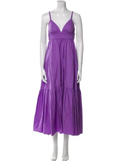Pre-owned A.l.c V-neck Long Dress In Purple