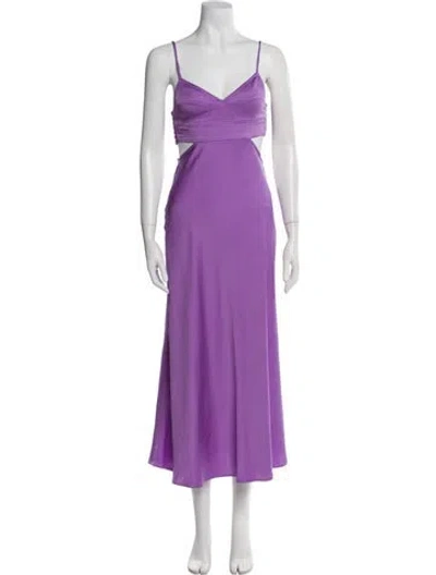 Pre-owned A.l.c V-neck Long Dress In Purple