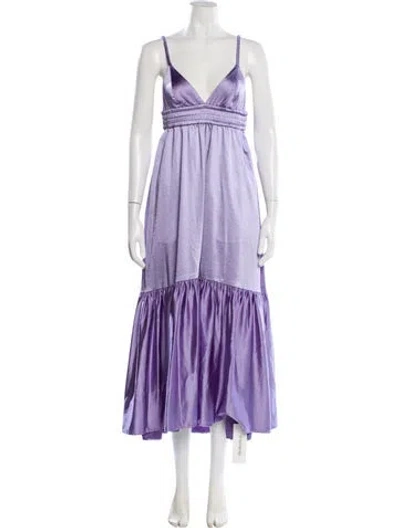 Pre-owned A.l.c V-neck Long Dress In Purple