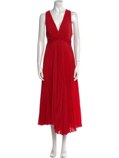 Pre-owned A.l.c V-neck Long Dress In Red