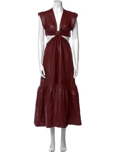 Pre-owned A.l.c V-neck Long Dress In Red