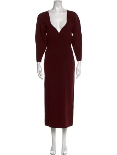 Pre-owned A.l.c V-neck Long Dress In Red