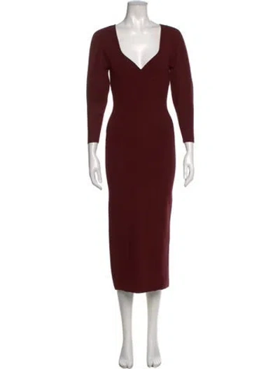 Pre-owned A.l.c V-neck Long Dress In Red