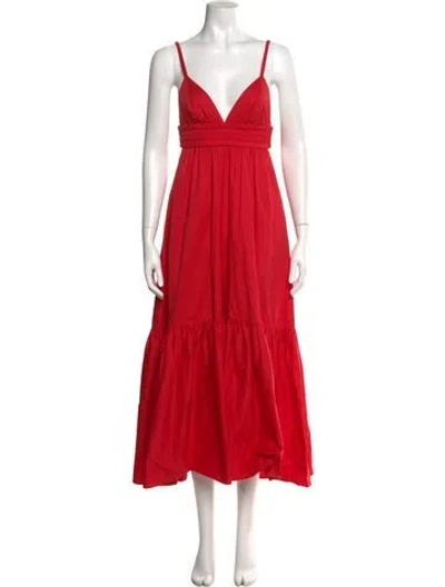 Pre-owned A.l.c V-neck Long Dress In Red