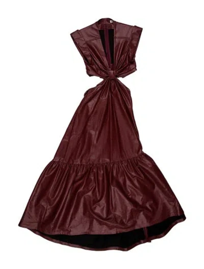 Pre-owned A.l.c V-neck Long Dress In Red