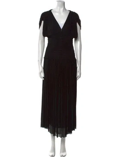 Pre-owned A.l.c V-neck Long Dress W/ Tags In Black