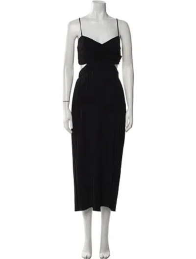 Pre-owned A.l.c V-neck Long Dress W/ Tags In Black