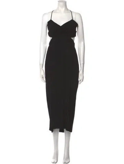 Pre-owned A.l.c V-neck Long Dress W/ Tags In Black