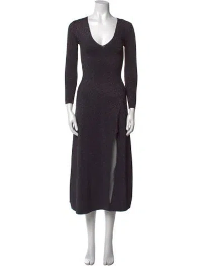 Pre-owned A.l.c V-neck Long Dress W/ Tags In Black