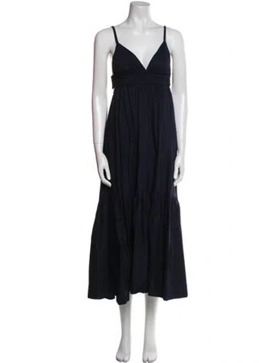Pre-owned A.l.c V-neck Long Dress W/ Tags In Blue