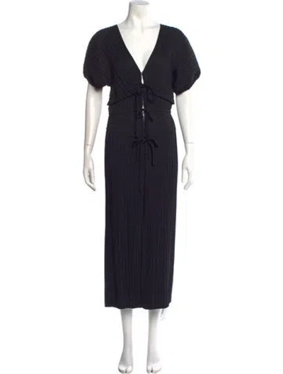 Pre-owned A.l.c V-neck Long Dress W/ Tags In Blue