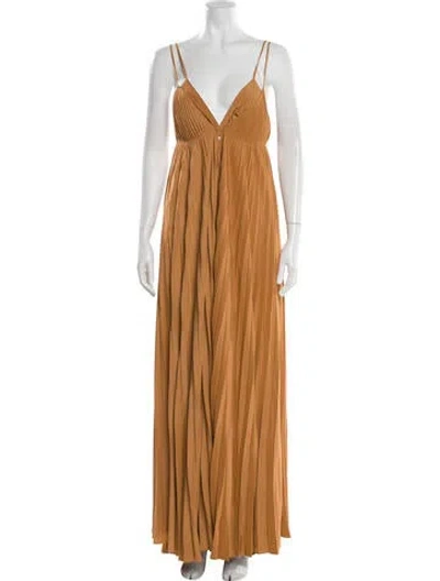 Pre-owned A.l.c V-neck Long Dress W/ Tags In Brown