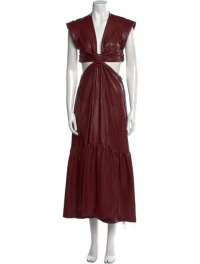 Pre-owned A.l.c V-neck Long Dress W/ Tags In Burgundy