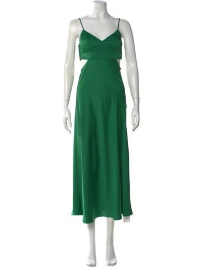 Pre-owned A.l.c V-neck Long Dress W/ Tags In Green