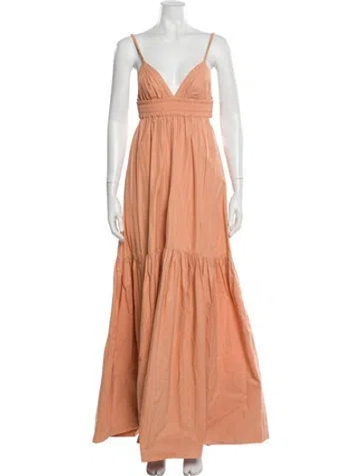 Pre-owned A.l.c V-neck Long Dress W/ Tags In Neutral