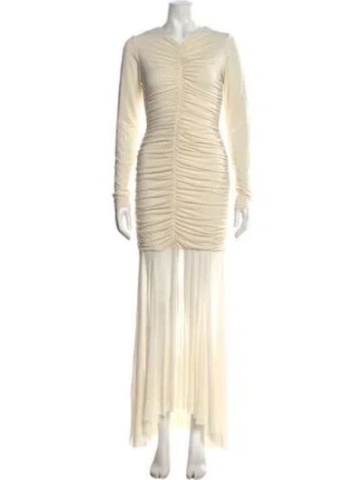 Pre-owned A.l.c V-neck Long Dress W/ Tags In Neutral