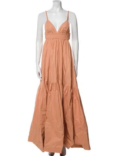 Pre-owned A.l.c V-neck Long Dress W/ Tags In Orange