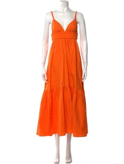 Pre-owned A.l.c V-neck Long Dress W/ Tags In Orange