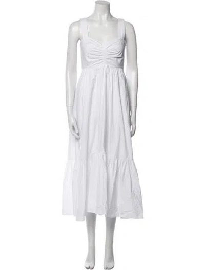 Pre-owned A.l.c V-neck Long Dress In White