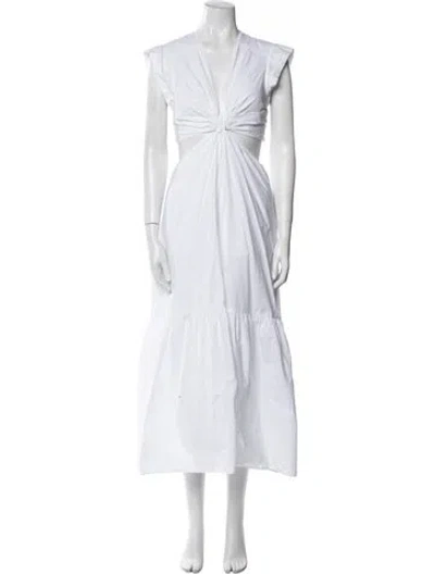 Pre-owned A.l.c V-neck Long Dress In White