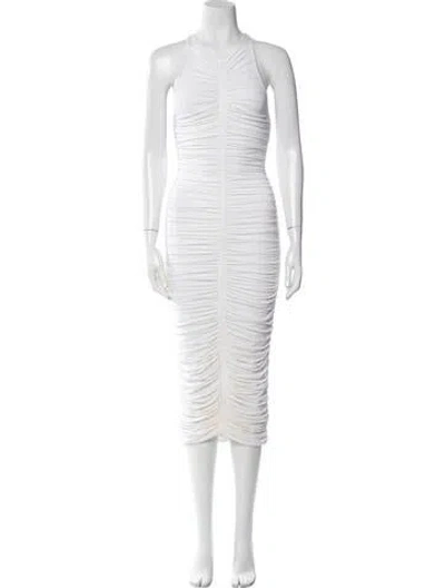 Pre-owned A.l.c V-neck Long Dress In White